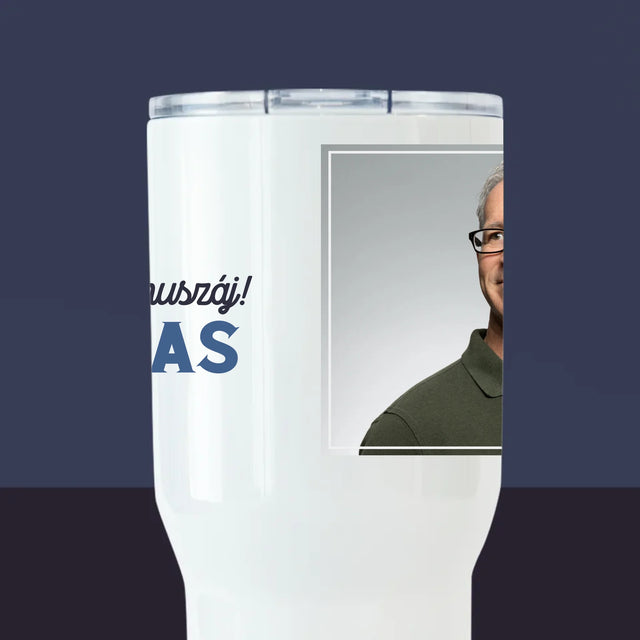 Fotó És Felirat: Semmit Nem Muszáj! Nyugdíjas - Fehér Termoszbögre