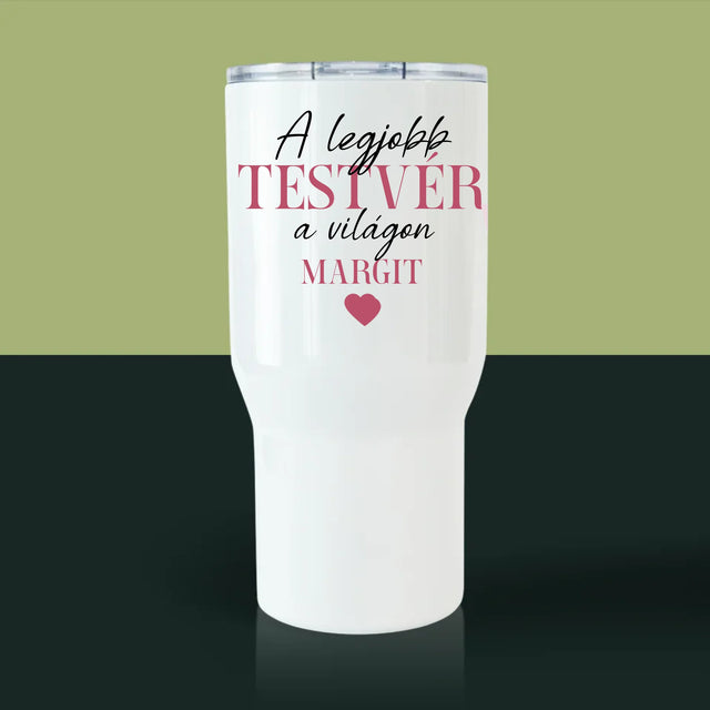 Fotókollázs: A Legjobb Lánytestvér - Fehér Termoszbögre