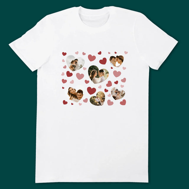 Fotókollázs: Szívecskés Képek - Pólók Párnak