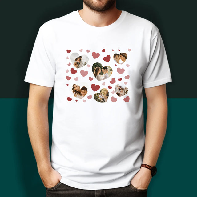Fotókollázs: Szívecskés Képek - Pólók Párnak