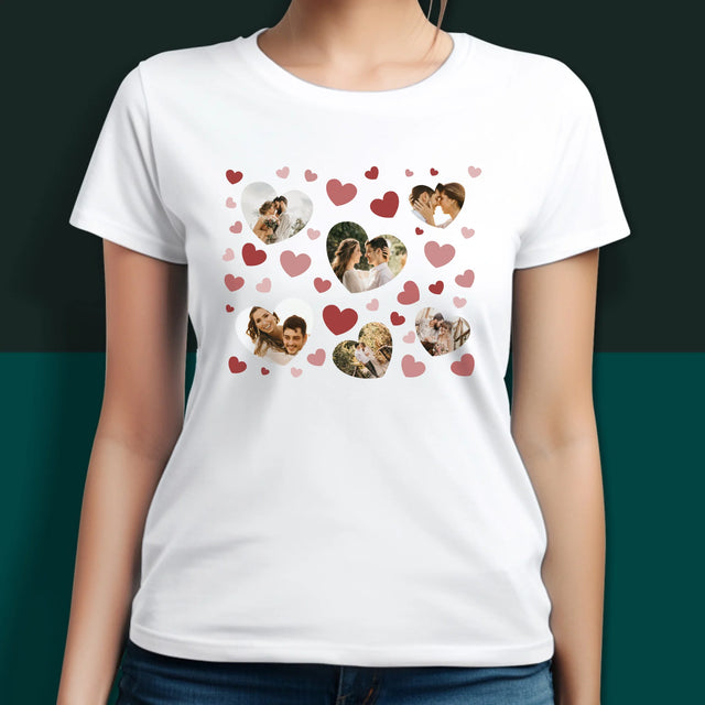 Fotókollázs: Szívecskés Képek - Pólók Párnak