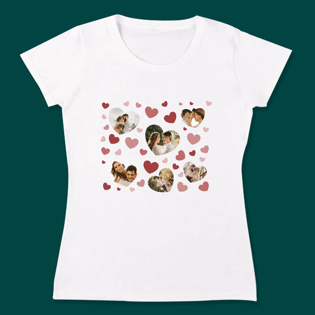 Fotókollázs: Szívecskés Képek - Pólók Párnak