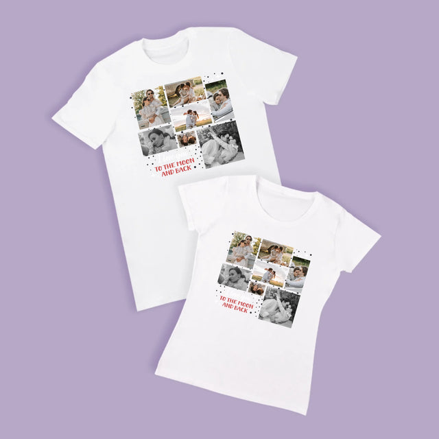 Fotókollázs: To The Moon And Back - Pólók Párnak