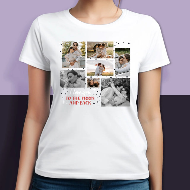 Fotókollázs: To The Moon And Back - Pólók Párnak