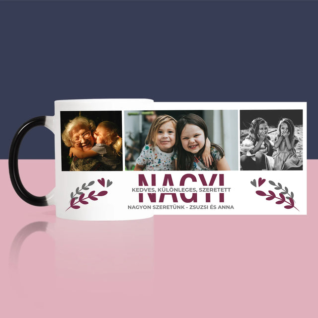 Fotókollázs: Nagymama Jellemzői - Bögre