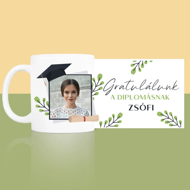 Fotó És Felirat: Gratulálunk A Diplomásnak - Bögre