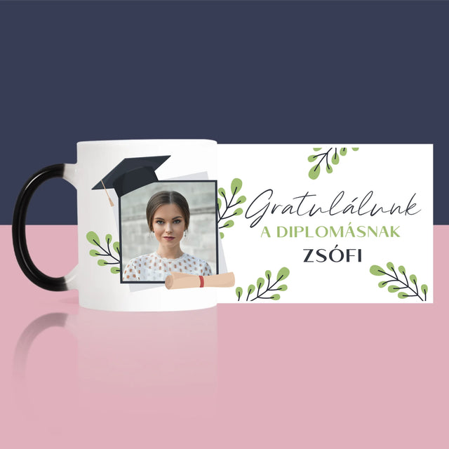 Fotó És Felirat: Gratulálunk A Diplomásnak - Bögre