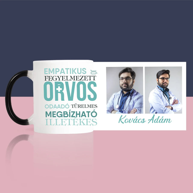 Fotókollázs: Orvos Tulajdonságok - Bögre