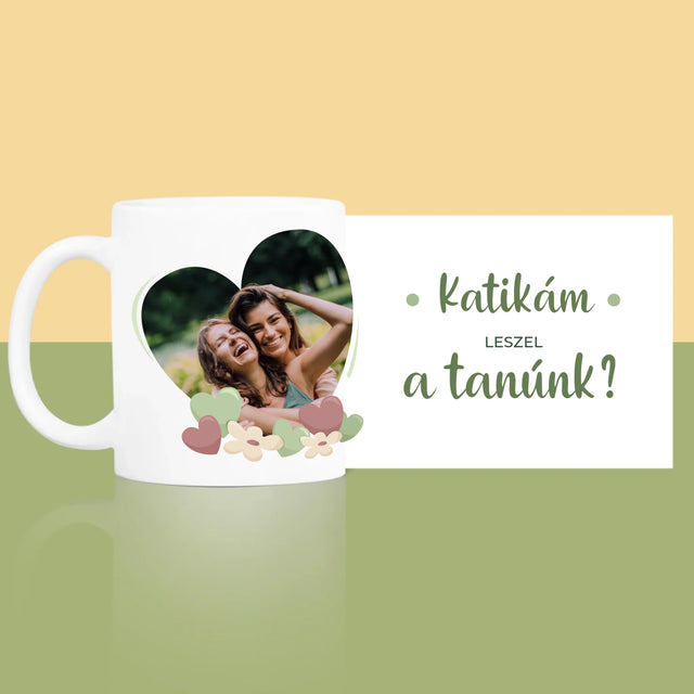 Fotó és aláírás: Leszel a koszorúslányom virágai - Nyomott bögre | HU