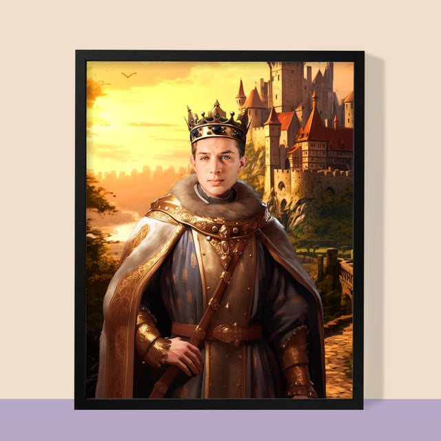 Királyi Portré: Király A Birtokain - Keretes Nyomtatott Kép 30X40