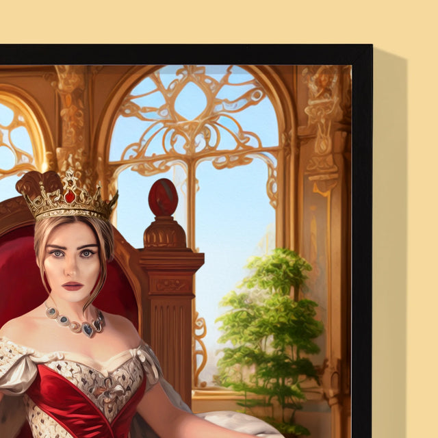 Királyi Portré: Királynő A Trónon - Keretes Nyomtatott Kép 30X40