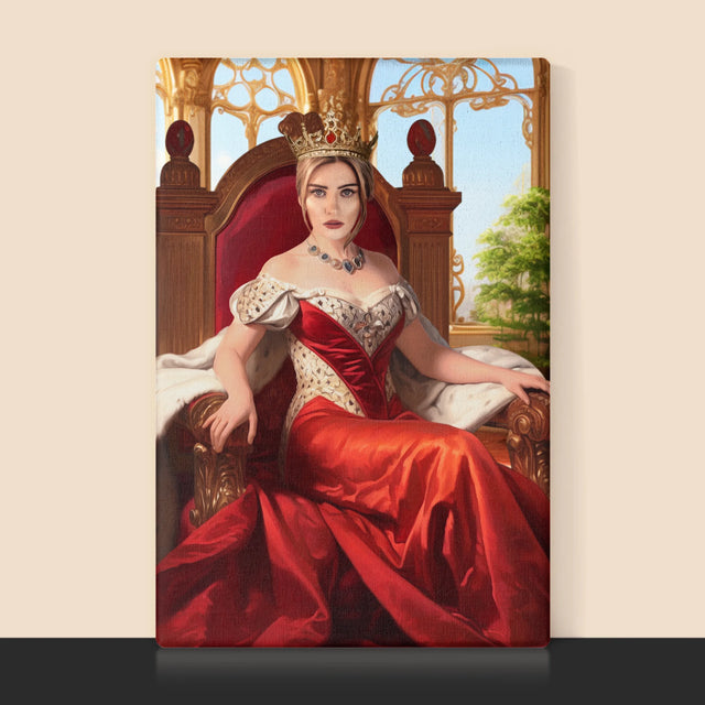Királyi Portré: Királynő A Trónon - Keretes Nyomtatott Kép 30X40