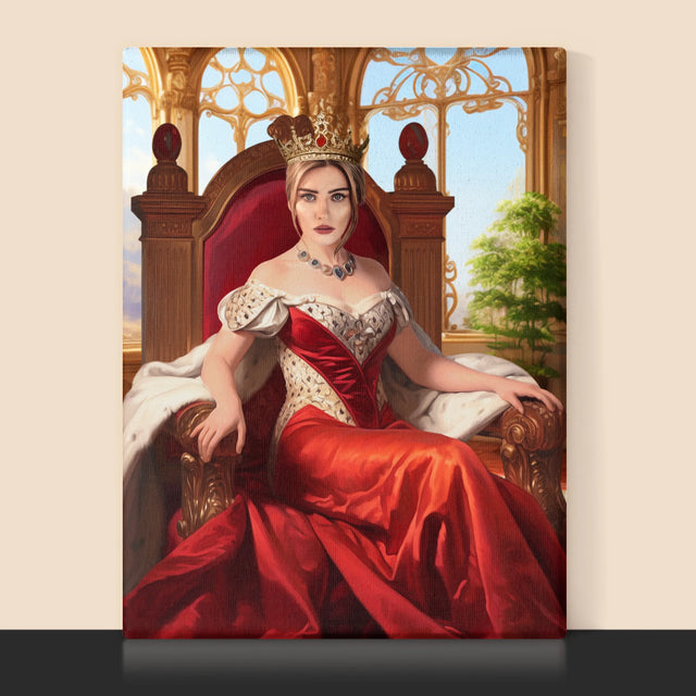 Királyi Portré: Királynő A Trónon - Keretes Nyomtatott Kép 30X40