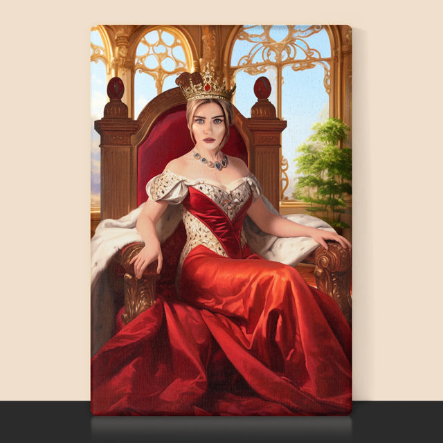 Királyi Portré: Királynő A Trónon - Keretes Nyomtatott Kép 30X40