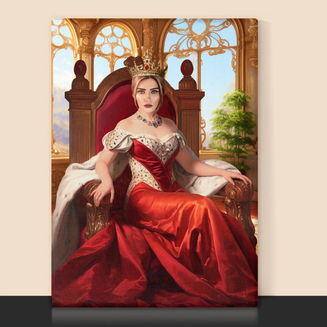 Királyi Portré: Királynő A Trónon - Keretes Nyomtatott Kép 30X40