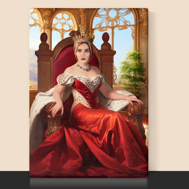 Királyi Portré: Királynő A Trónon - Keretes Nyomtatott Kép 30X40