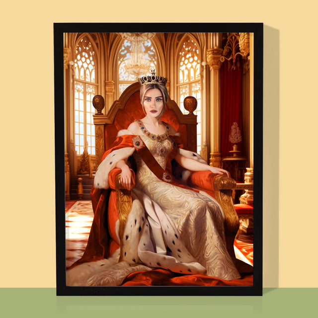 Királyi Portré: Királynő Koronázási Ünnepség - Keretes Nyomtatott Kép 30X40