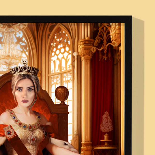 Királyi Portré: Királynő Koronázási Ünnepség - Keretes Nyomtatott Kép 30X40