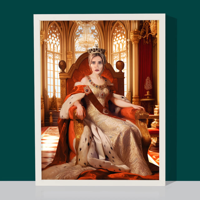 Királyi Portré: Királynő Koronázási Ünnepség - Keretes Nyomtatott Kép 30X40