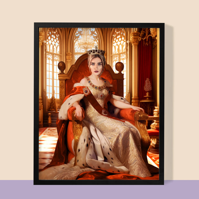 Királyi Portré: Királynő Koronázási Ünnepség - Keretes Nyomtatott Kép 30X40