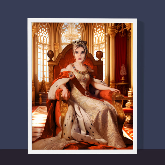 Királyi Portré: Királynő Koronázási Ünnepség - Keretes Nyomtatott Kép 30X40