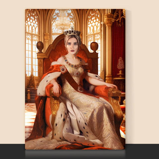 Királyi Portré: Királynő Koronázási Ünnepség - Keretes Nyomtatott Kép 30X40