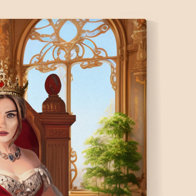Királyi Portré: Királynő A Trónon - Keretes Nyomtatott Kép 30X40