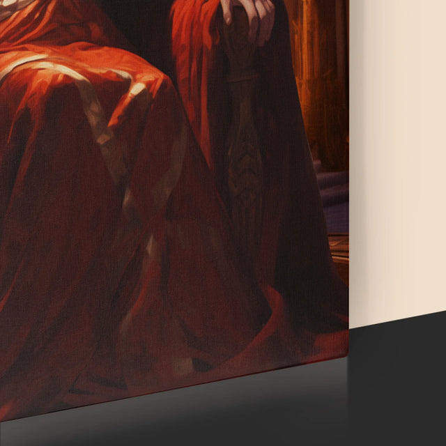 Királyi Portré: Királynő A Trónteremben - Keretes Nyomtatott Kép 30X40