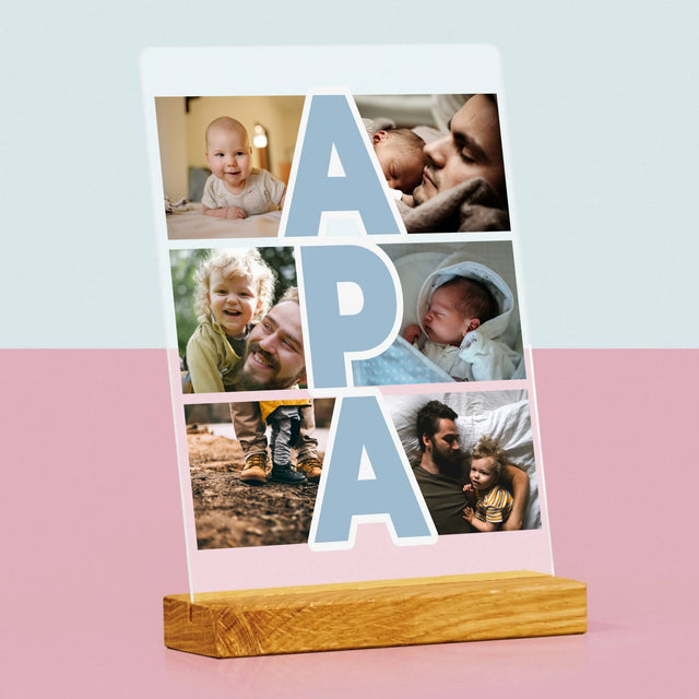 Fotókollázs: Felirat Apa - Akrilüvegre Nyomtatott Kép