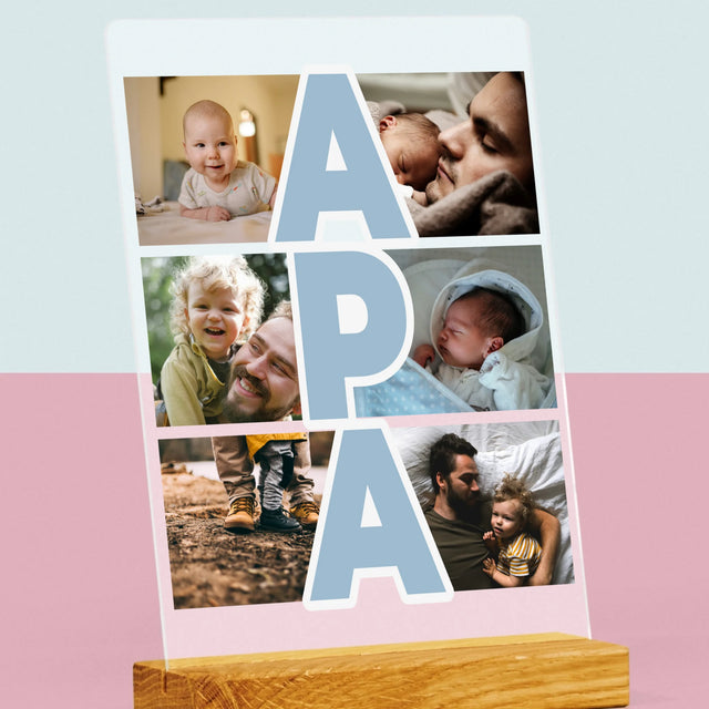 Fotókollázs: Felirat Apa - Akrilüvegre Nyomtatott Kép