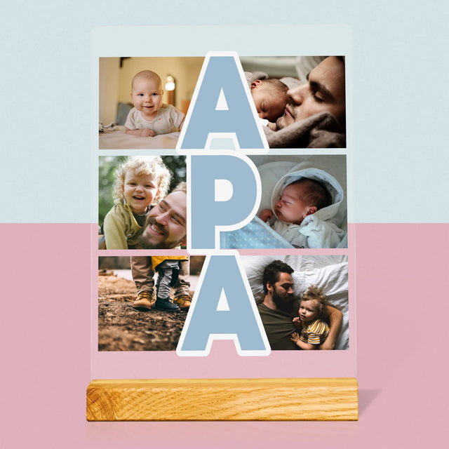 Fotókollázs: Felirat Apa - Akrilüvegre Nyomtatott Kép