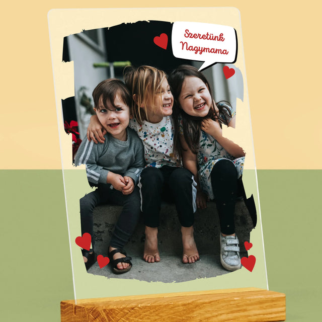 Fotó És Felirat: Szeretett Nagymamának - Akrilüvegre Nyomtatott Kép
