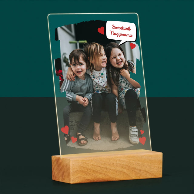 Fotó És Felirat: Szeretett Nagymamának - Akrilüvegre Nyomtatott Kép