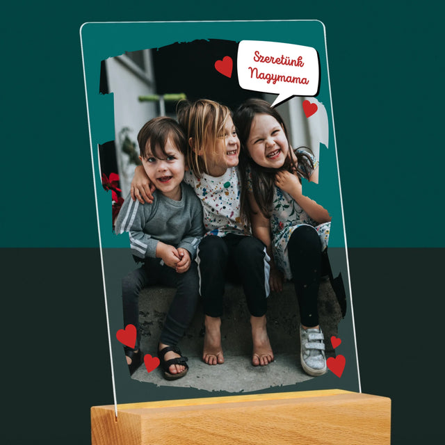 Fotó És Felirat: Szeretett Nagymamának - Akrilüvegre Nyomtatott Kép