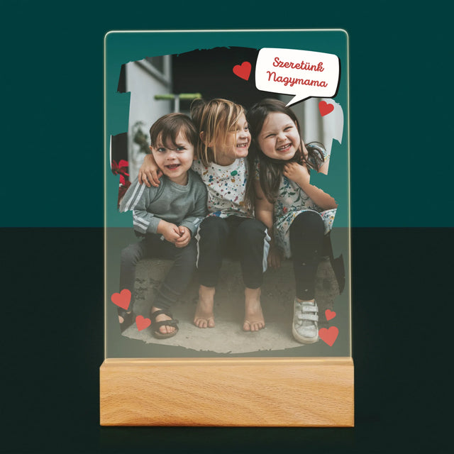 Fotó És Felirat: Szeretett Nagymamának - Akrilüvegre Nyomtatott Kép