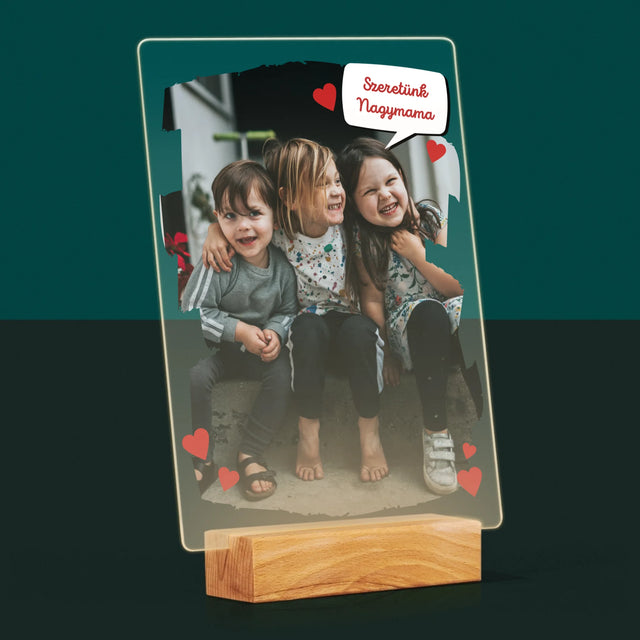 Fotó És Felirat: Szeretett Nagymamának - Akrilüvegre Nyomtatott Kép