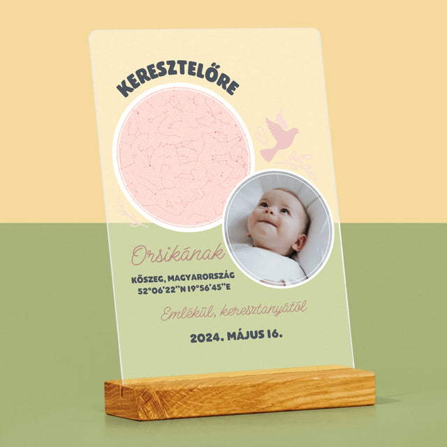 Csillagtérkép: Keresztelőre - Akrilüvegre Nyomtatott Kép