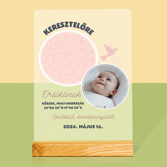 Csillagtérkép: Keresztelőre - Akrilüvegre Nyomtatott Kép