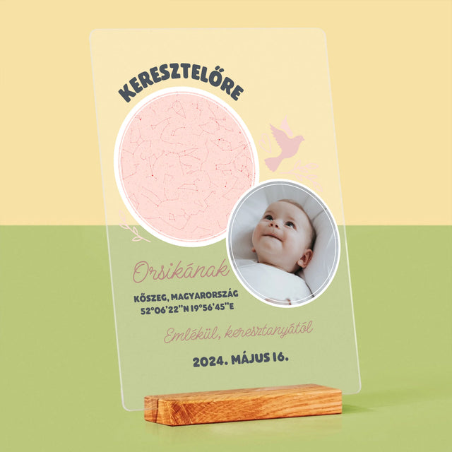 Csillagtérkép: Keresztelőre - Akrilüvegre Nyomtatott Kép