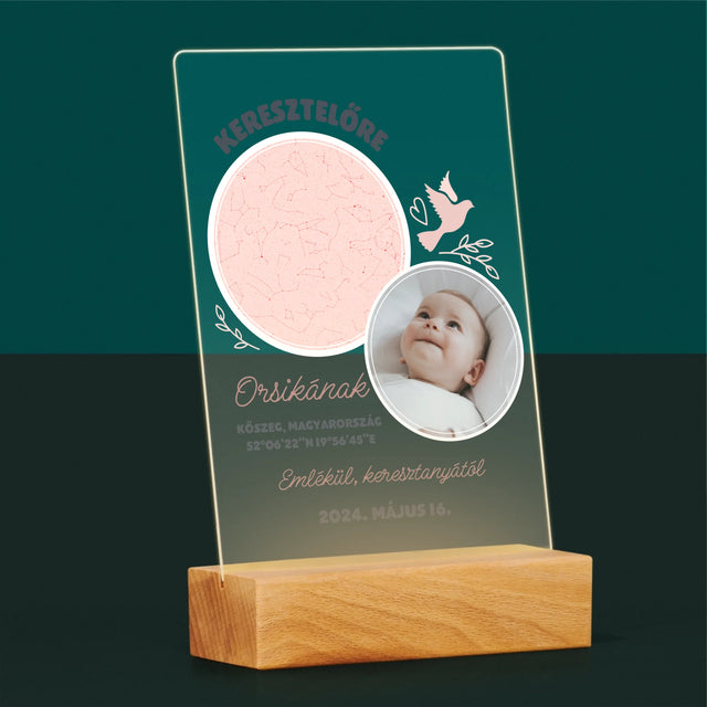 Csillagtérkép: Keresztelőre - Akrilüvegre Nyomtatott Kép