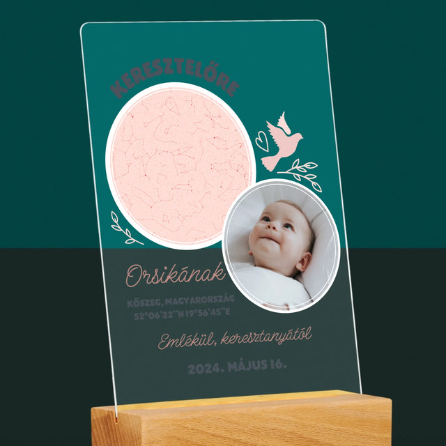 Csillagtérkép: Keresztelőre - Akrilüvegre Nyomtatott Kép