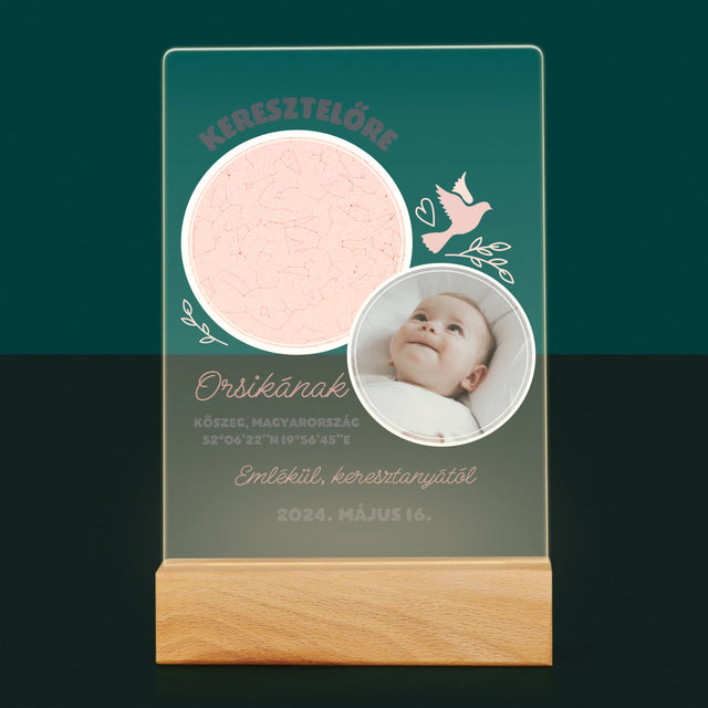 Csillagtérkép: Keresztelőre - Akrilüvegre Nyomtatott Kép