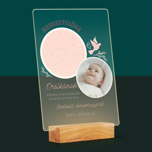 Csillagtérkép: Keresztelőre - Akrilüvegre Nyomtatott Kép