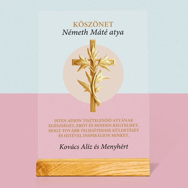 Név És Aláírás: Köszönet Papnak - Akrilüvegre Nyomtatott Kép