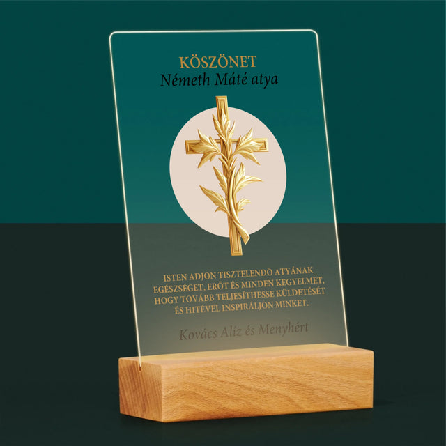 Név És Aláírás: Köszönet Papnak - Akrilüvegre Nyomtatott Kép