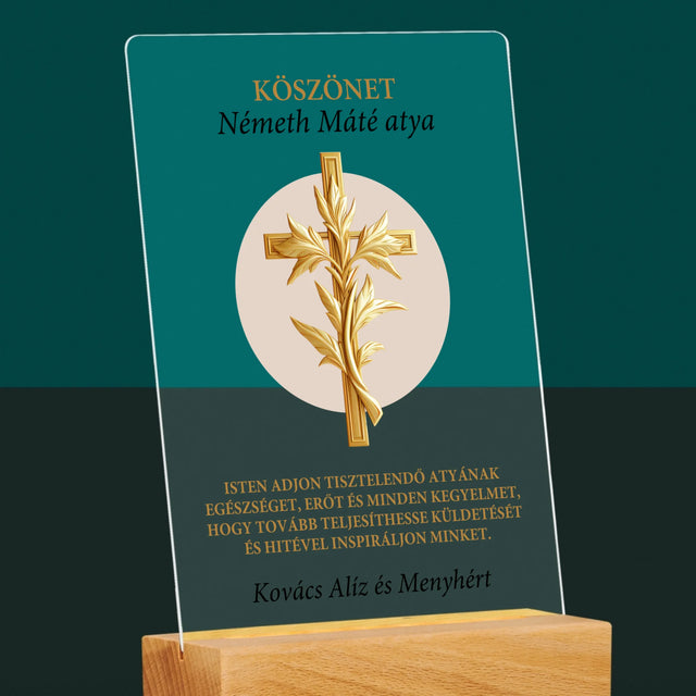 Név És Aláírás: Köszönet Papnak - Akrilüvegre Nyomtatott Kép