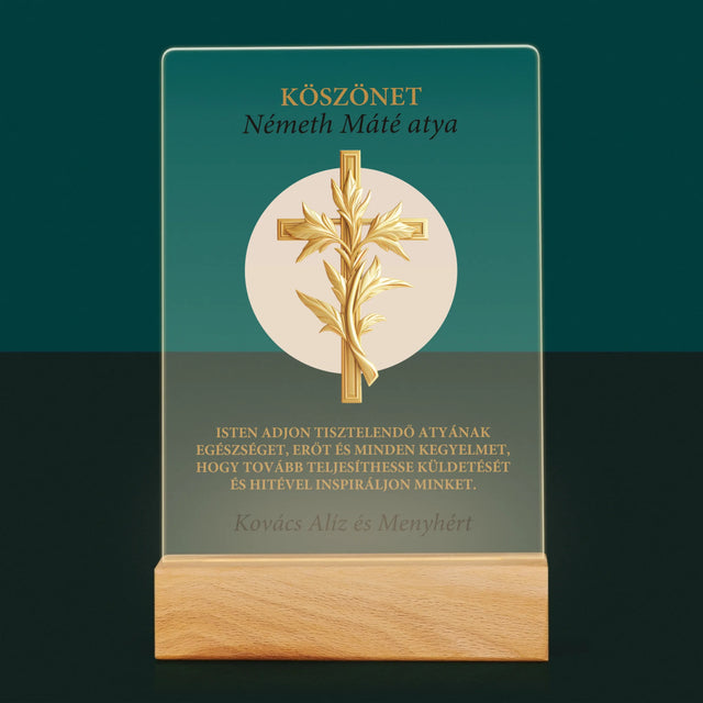 Név És Aláírás: Köszönet Papnak - Akrilüvegre Nyomtatott Kép