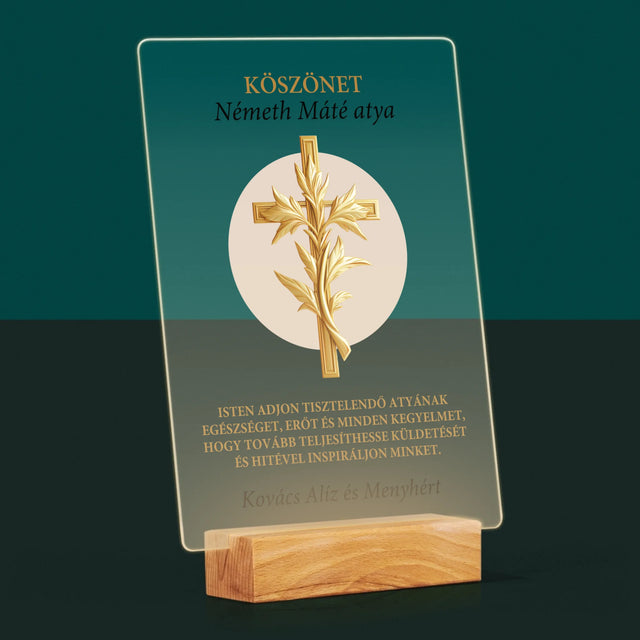 Név És Aláírás: Köszönet Papnak - Akrilüvegre Nyomtatott Kép