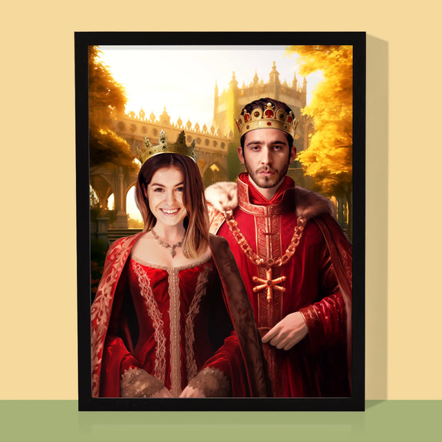 Királyi Portré: Király És Királynő - Keretes Nyomtatott Kép 30X40