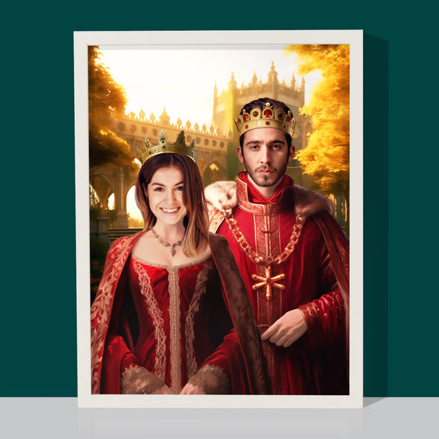 Királyi Portré: Király És Királynő - Keretes Nyomtatott Kép 30X40